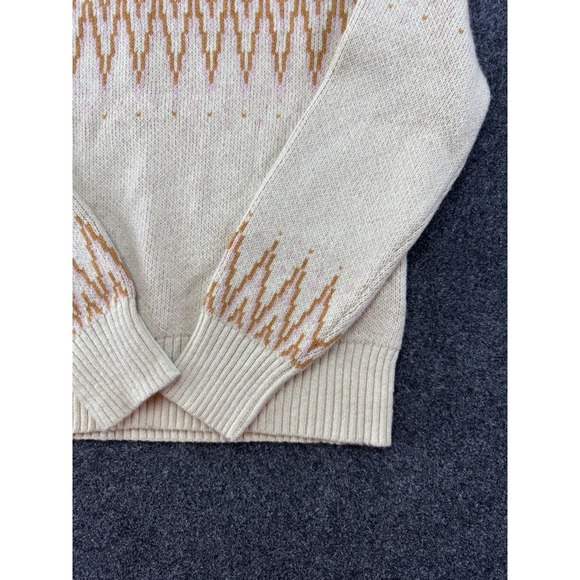 Patagonia Recycled Wool Sweater Womens S Cream Ikat Pattern Made Vietnam - Picture 4 of 9